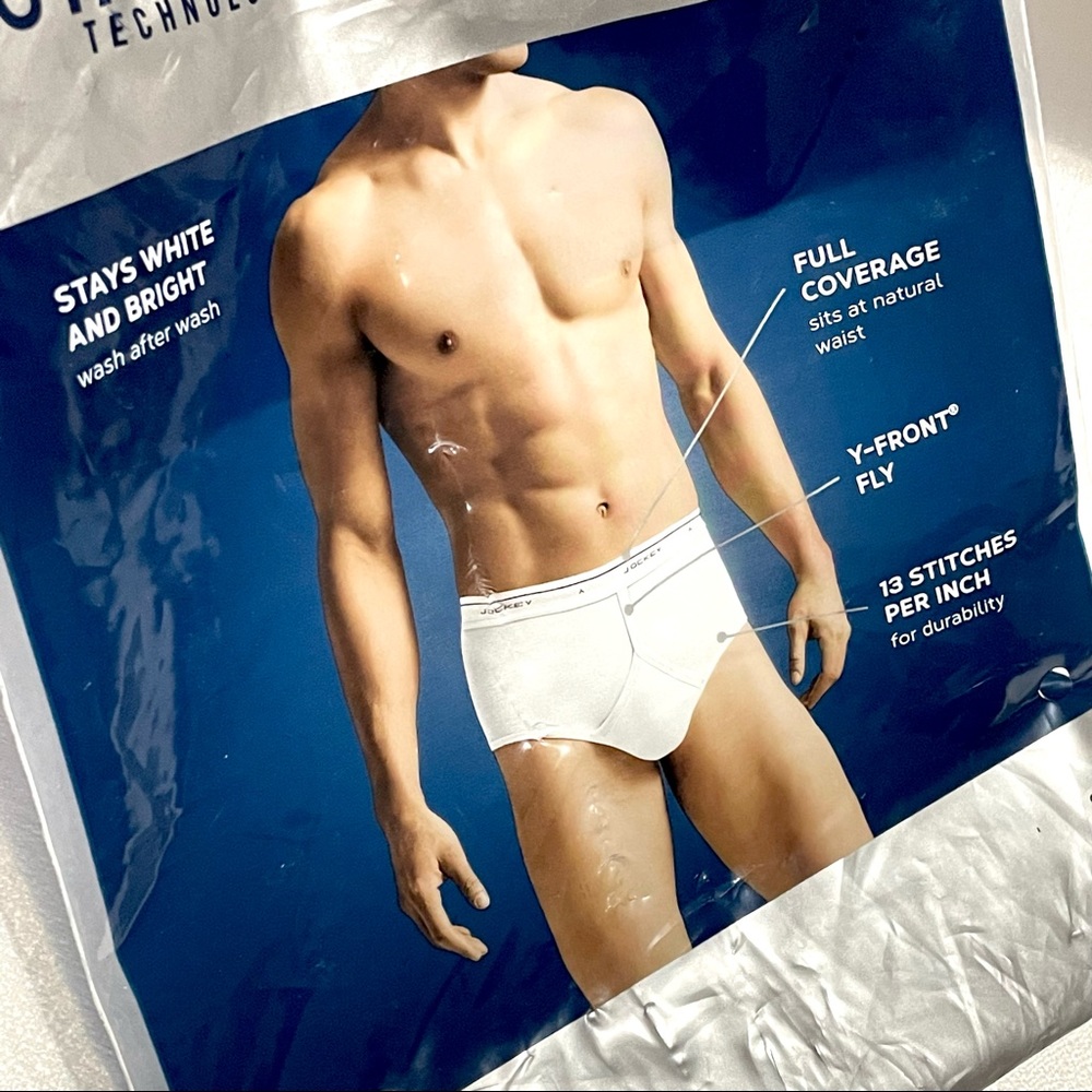 Jockey StayNew Men’s Classic Briefs Cotton Full Rise 4 Pack Size 44 Open Package - Picture 8 of 16